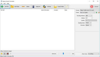 Kabuu Audio Converter Main Screen