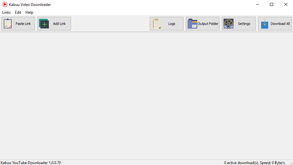 Kabuu Video Downloader Main Screen